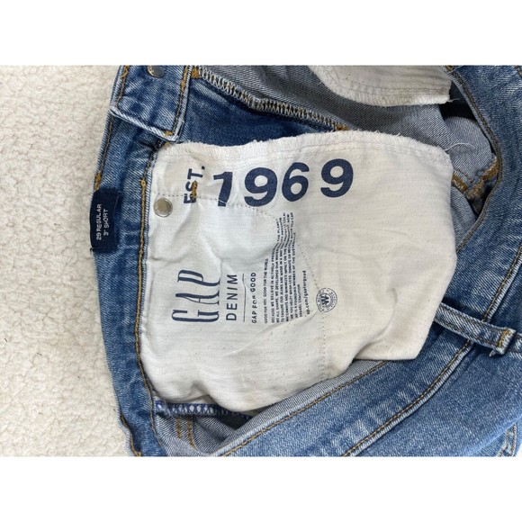 Gap 1969 Women's Size 29 3" Regular Blue Cuffed Hem Mid-Rise Denim Jean Shorts - Picture 6 of 7